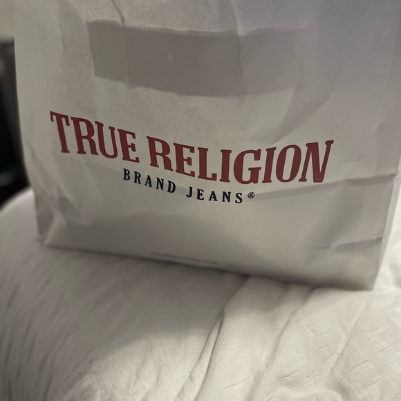 True Religion button-up denim dress or oversized-fit jacket with waist tie XL. - Picture 6 of 6